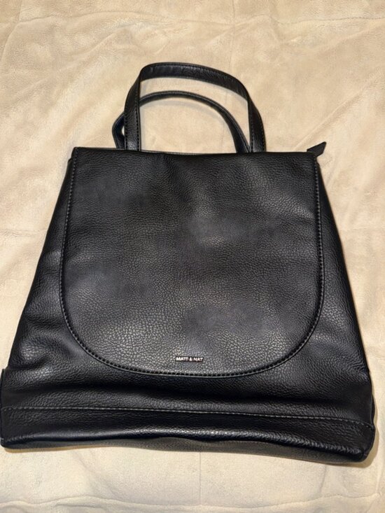 NWT Matt & Nat Black Vegan Leather Bag with Top Handles main image 4